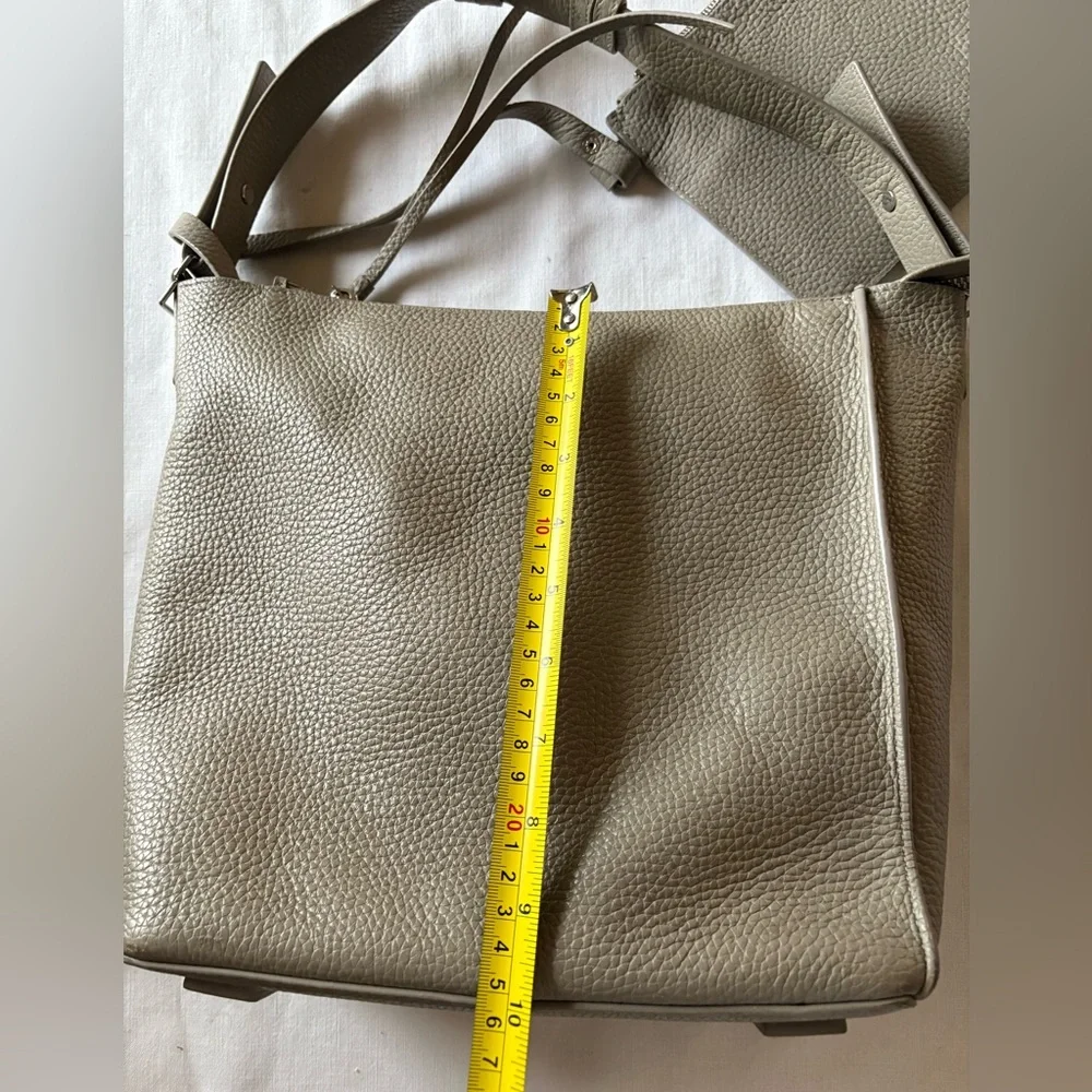 All Saints Gray Pebbled Gray Crossbody Bucket bag with Coin Purse and Dust Bag